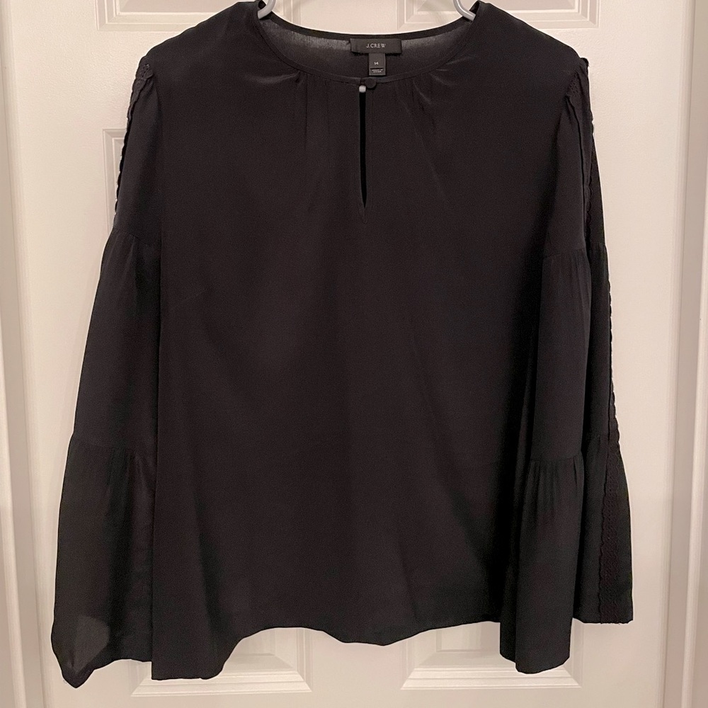J. Crew Black Blouse Size 14